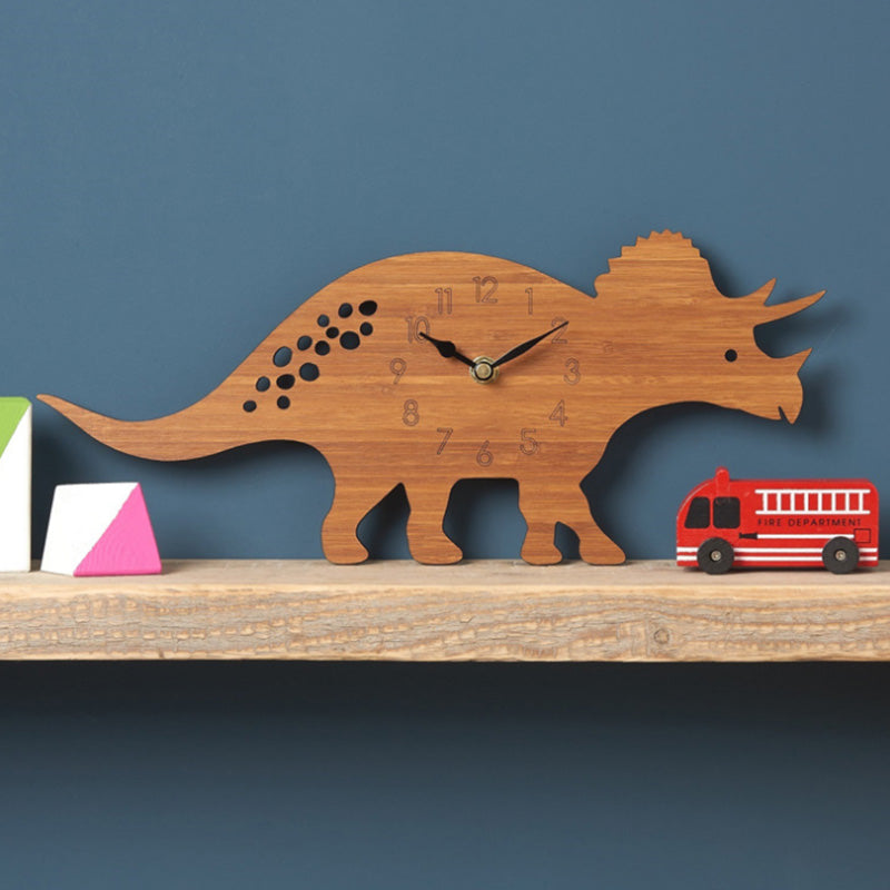 Triceratops dinosaur wall clock