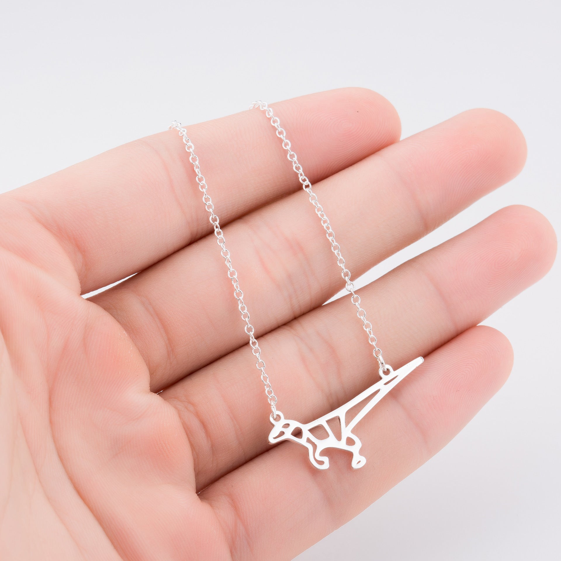 Dinosaur geometric necklace