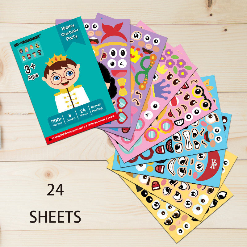 Children's Cartoon Dinosaur Theme DIY Emoji Stickers