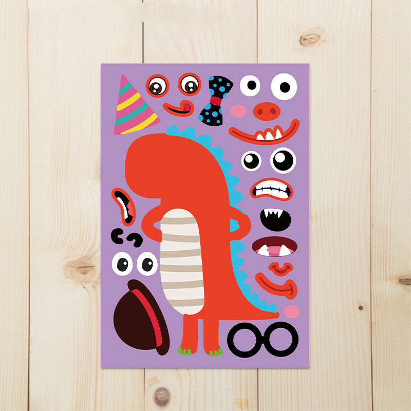 Children's Cartoon Dinosaur Theme DIY Emoji Stickers