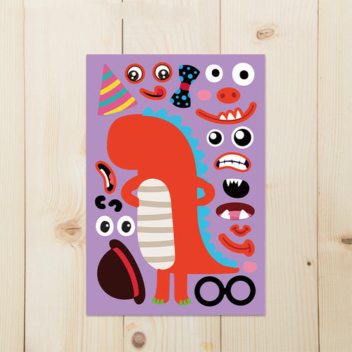 Children's Cartoon Dinosaur Theme DIY Emoji Stickers