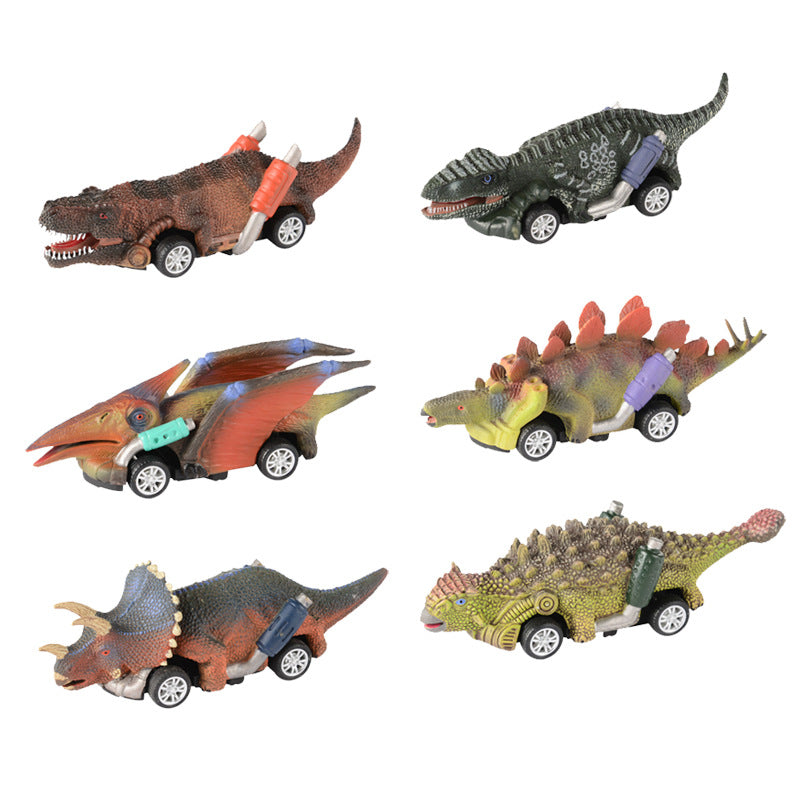 Four-wheeled Dinosaur Pullback Car