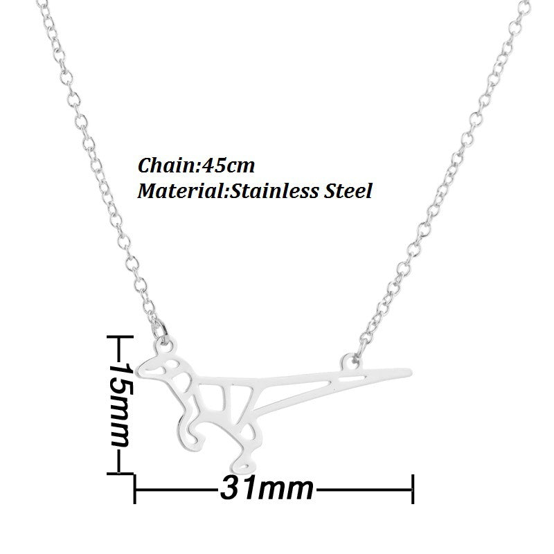 Dinosaur geometric necklace