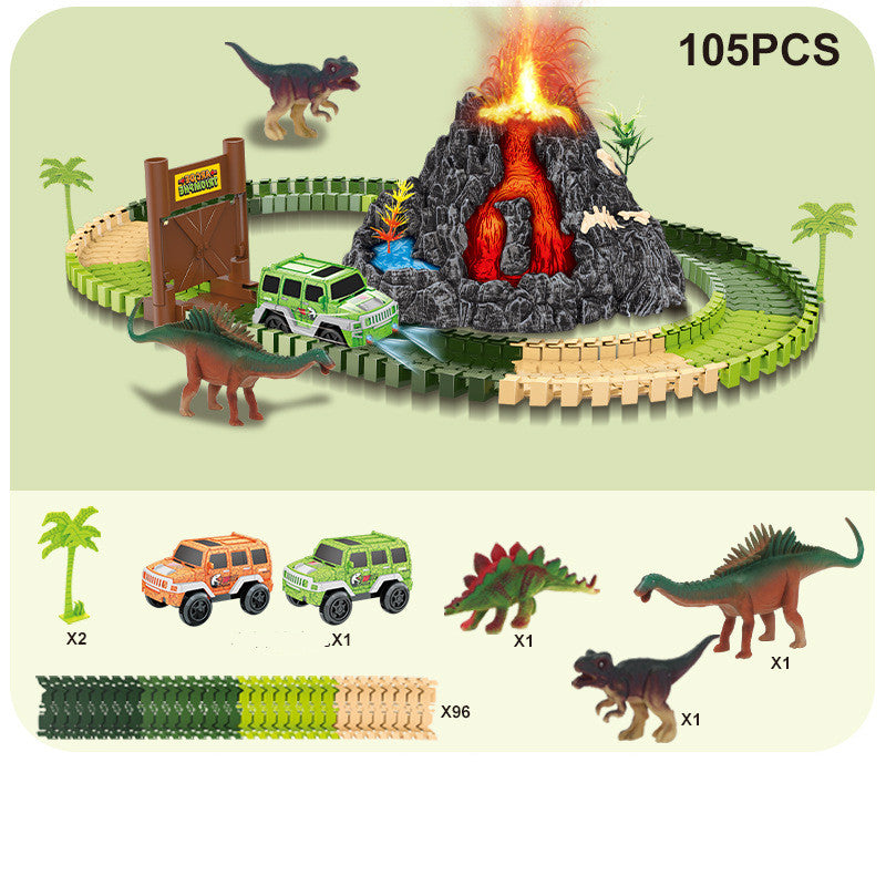 Dinosaur Track Toy with Volcano Volcano