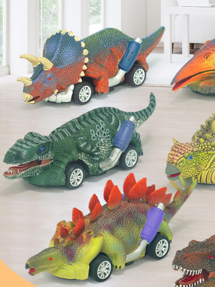 Four-wheeled Dinosaur Pullback Car