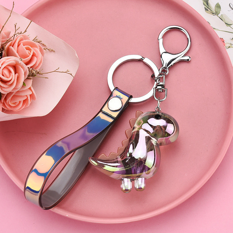 Acrylic Pendant Electroplated Dinosaur Keychain